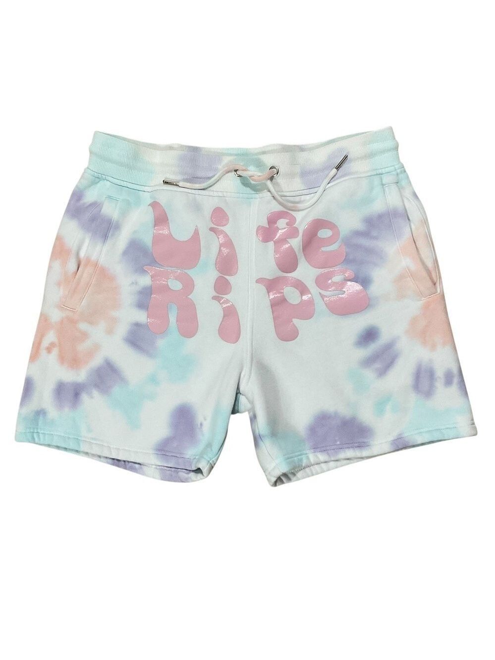 Chris D’Elia Life Rips Tie-Dye Sweat Shorts Size Medium Pastel Pullover Shorts